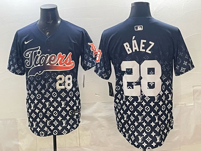 Men 2026 Detroit Tigers #28 Baez Blue Game Nike MLB Jersey 04